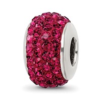 Sterling Silver Reflections Maroon Full Preciosa Crystal Bead view 1