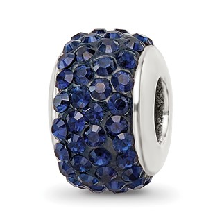 Sterling Silver Reflections Dark Blue/Navy Full Preciosa Crystal Bead