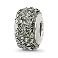 Sterling Silver Reflections Silver Grey Full Preciosa Crystal Bead view 1