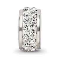 Sterling Silver Reflections Double Row White Preciosa Crystal Bead view 4