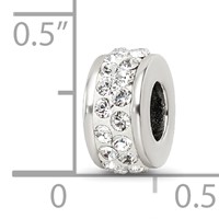 Sterling Silver Reflections Double Row White Preciosa Crystal Bead view 3