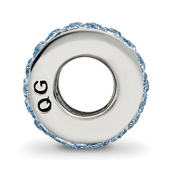 Sterling Silver Reflections Sky Blue Double Row Preciosa Crystal Bead