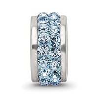 Sterling Silver Reflections Sky Blue Double Row Preciosa Crystal Bead view 4
