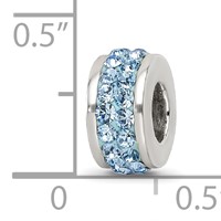 Sterling Silver Reflections Sky Blue Double Row Preciosa Crystal Bead view 3