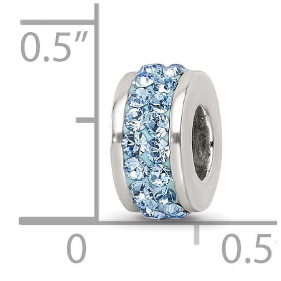 Sterling Silver Reflections Sky Blue Double Row Preciosa Crystal Bead