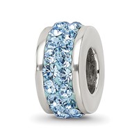 Sterling Silver Reflections Sky Blue Double Row Preciosa Crystal Bead view 1