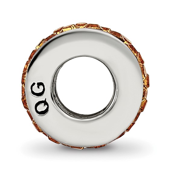 Sterling Silver Reflections Orange Double Row Preciosa Crystal Bead