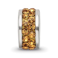 Sterling Silver Reflections Orange Double Row Preciosa Crystal Bead view 4