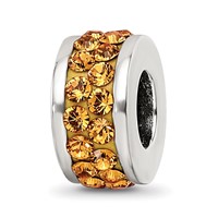Sterling Silver Reflections Orange Double Row Preciosa Crystal Bead view 1