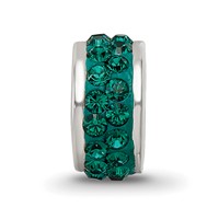 Sterling Silver Reflections Green Double Row Preciosa Crystal Bead view 4