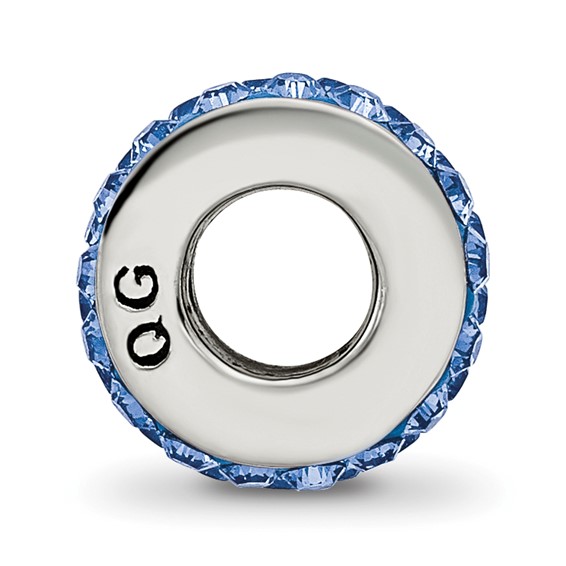 Sterling Silver Reflections Blue Double Row Preciosa Crystal Bead
