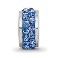 Sterling Silver Reflections Blue Double Row Preciosa Crystal Bead view 4