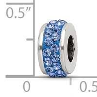 Sterling Silver Reflections Blue Double Row Preciosa Crystal Bead view 3
