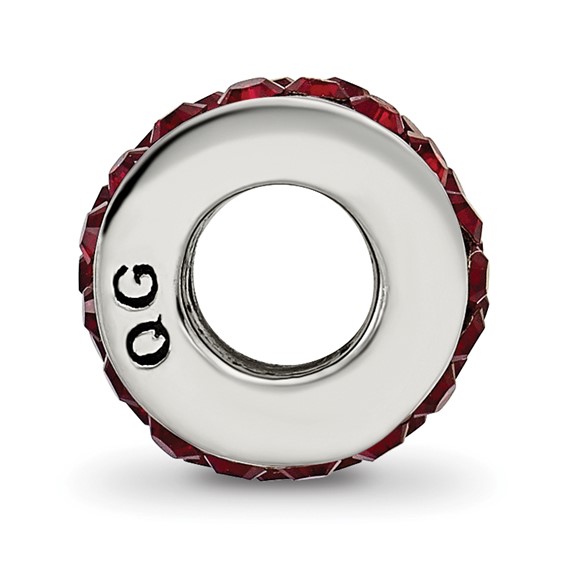 Sterling Silver Reflections Dark Maroon Double Row Preciosa Crystal Bead