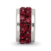 Sterling Silver Reflections Dark Maroon Double Row Preciosa Crystal Bead view 4