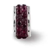 Sterling Silver Reflections Dark Maroon Double Row Preciosa Crystal Bead view 5