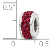 Sterling Silver Reflections Dark Maroon Double Row Preciosa Crystal Bead view 3