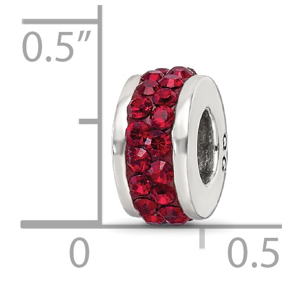 Sterling Silver Reflections Dark Maroon Double Row Preciosa Crystal Bead