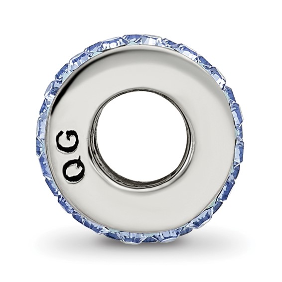 Sterling Silver Reflections Light Blue Double Row Preciosa Crystal Bead