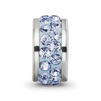 Sterling Silver Reflections Light Blue Double Row Preciosa Crystal Bead view 4