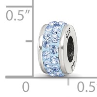 Sterling Silver Reflections Light Blue Double Row Preciosa Crystal Bead view 3