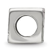 Sterling Silver Reflections Heart Cube Bead view 2