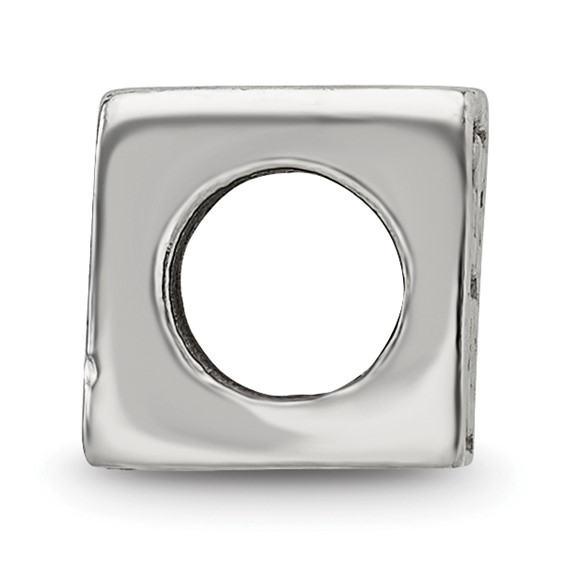 Sterling Silver Reflections Heart Cube Bead