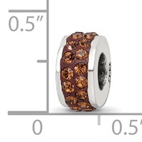 Sterling Silver Reflections Brown Double Row Preciosa Crystal Bead view 3