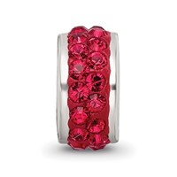 Sterling Silver Reflections Red Double Row Preciosa Crystal Bead view 4