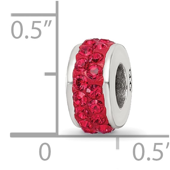Sterling Silver Reflections Red Double Row Preciosa Crystal Bead