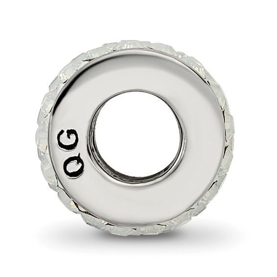 Sterling Silver Reflections Cream Double Row Preciosa Crystal Bead