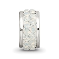 Sterling Silver Reflections Cream Double Row Preciosa Crystal Bead view 4