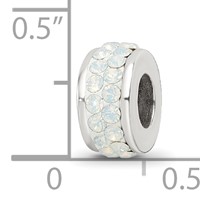 Sterling Silver Reflections Cream Double Row Preciosa Crystal Bead view 3