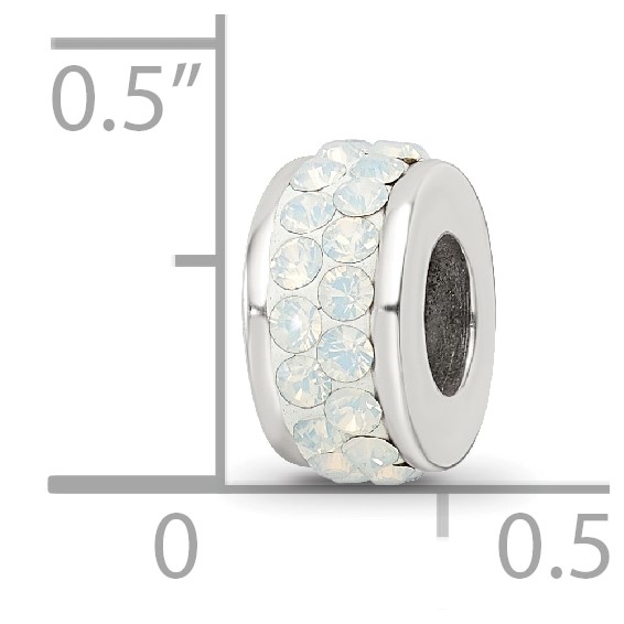 Sterling Silver Reflections Cream Double Row Preciosa Crystal Bead