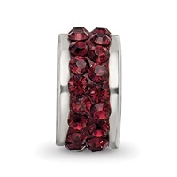 Sterling Silver Reflections Crimson Double Row Preciosa Crystal Bead view 4