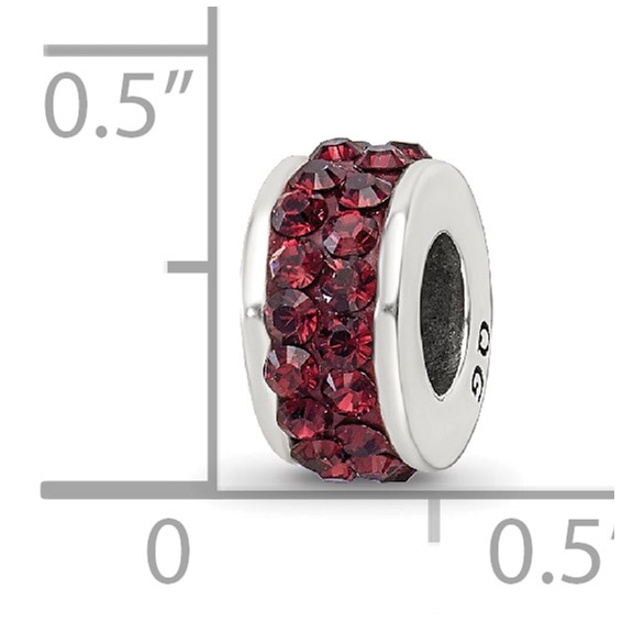 Sterling Silver Reflections Crimson Double Row Preciosa Crystal Bead