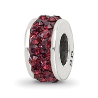 Sterling Silver Reflections Crimson Double Row Preciosa Crystal Bead view 1