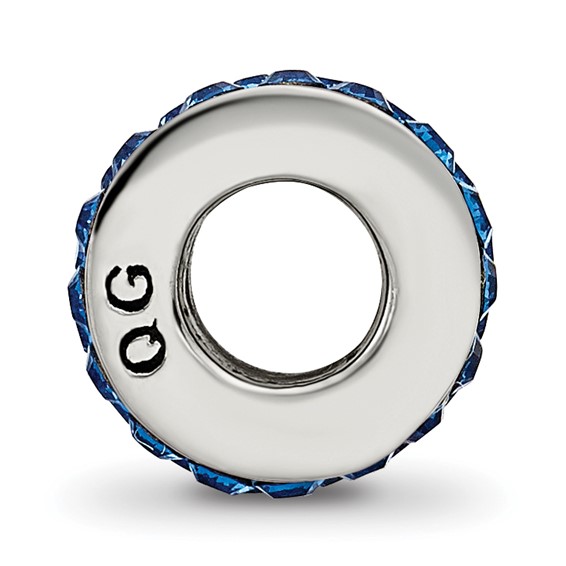 Sterling Silver Reflections Blue Double Row Preciosa Crystal Bead