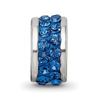 Sterling Silver Reflections Blue Double Row Preciosa Crystal Bead view 5