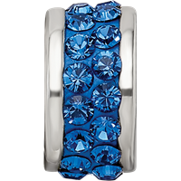 Sterling Silver Reflections Blue Double Row Preciosa Crystal Bead view 3