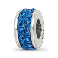 Sterling Silver Reflections Blue Double Row Preciosa Crystal Bead view 1