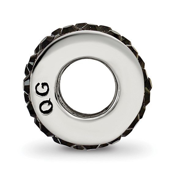 Sterling Silver Reflections Black Double Row Preciosa Crystal Bead