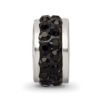Sterling Silver Reflections Black Double Row Preciosa Crystal Bead view 4