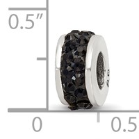 Sterling Silver Reflections Black Double Row Preciosa Crystal Bead view 3