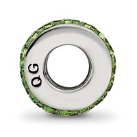 Sterling Silver Reflections Green Double Row Preciosa Crystal Bead view 2