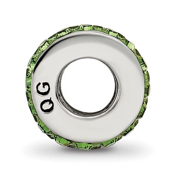 Sterling Silver Reflections Green Double Row Preciosa Crystal Bead