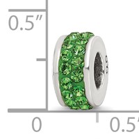 Sterling Silver Reflections Green Double Row Preciosa Crystal Bead view 3