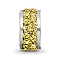 Sterling Silver Reflections Yellow Double Row Preciosa Crystal Bead view 4