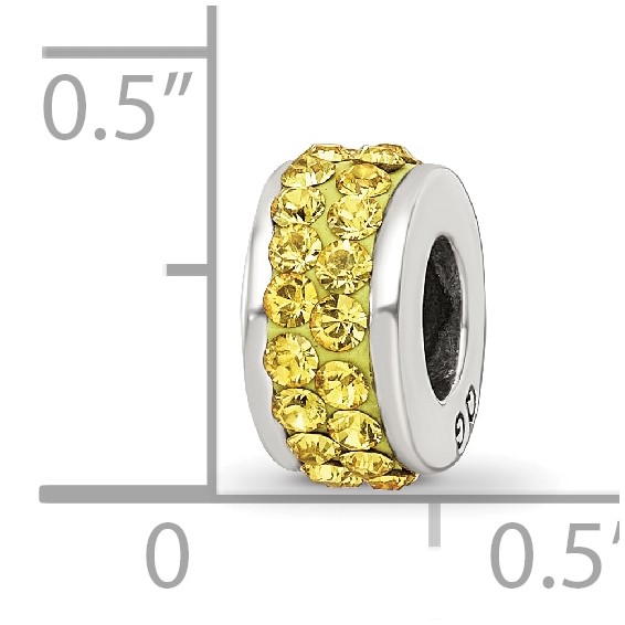 Sterling Silver Reflections Yellow Double Row Preciosa Crystal Bead