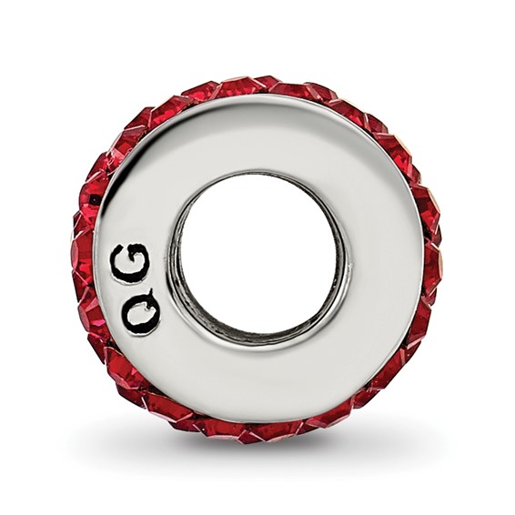 Sterling Silver Reflections Scarlet Double Row Preciosa Crystal Bead